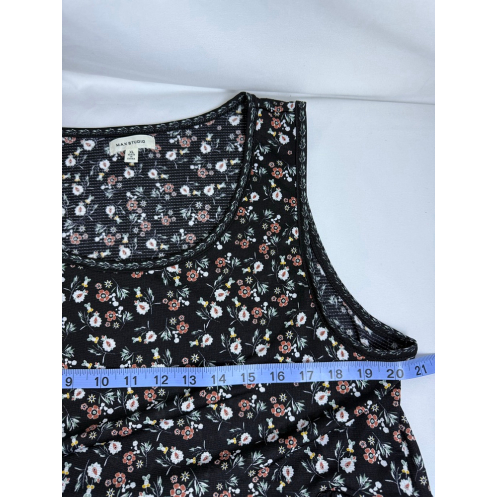 Women's Max Studio XL Black Floral Tiered Maxi Dress - Picture 11 of 11